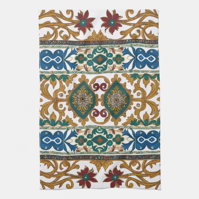 Paño De Cocina Modern designed inspired Serbian ethnic seamless 4 (Vertical)