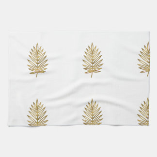 Paño De Cocina Modern Metallic Gold Botanical Palm Leaf Pattern