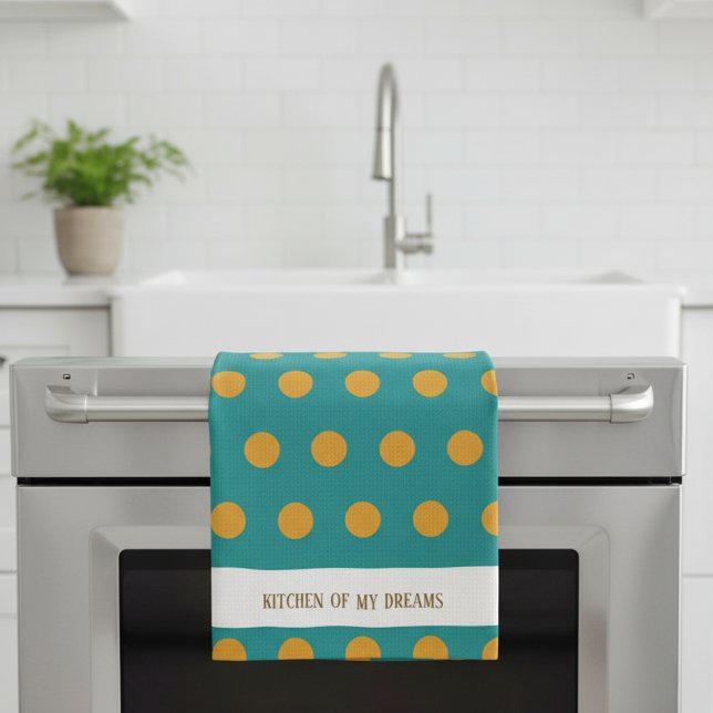 Paño De Cocina Modern Polka Dot Kitchen Towel, Personalized (Subido por el creador)