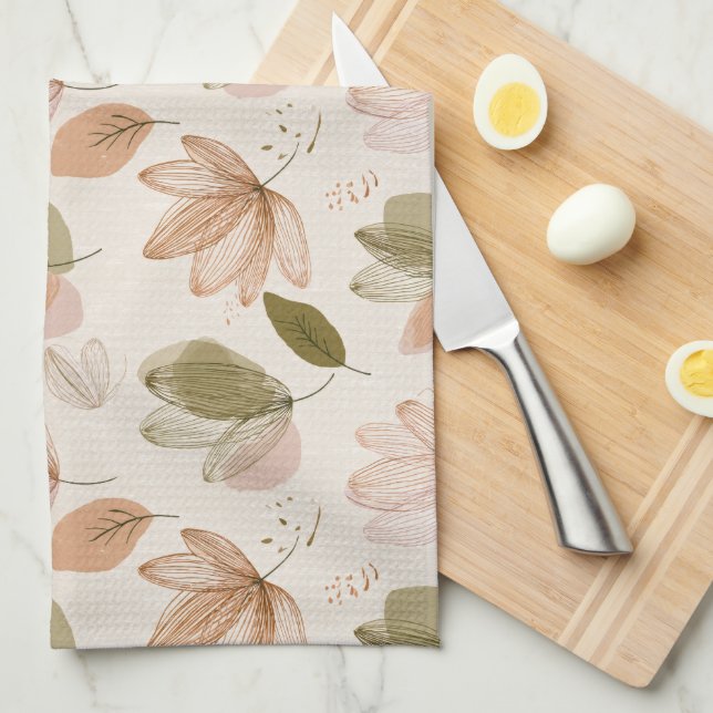 Paño De Cocina Modern Spring Botanical Floral Kitchen Towels (Doblado Cuarto)