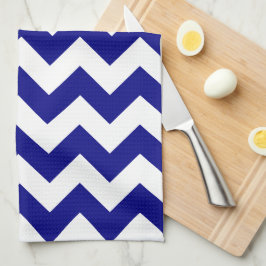 Paño De Cocina Moderna Armada Náutica Azul Cevron Blanco