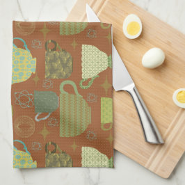 Paño De Cocina Moderna Terracotta Teacup de Mid Century