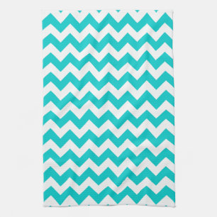 Paño De Cocina Moderno Aqua Coral Chevron Print Kitchen Dish Toal