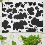 Paño De Cocina Moderno Black Cow Spots Print Cowboy<br><div class="desc">Clásica y moderna piel de vaca negra y blanca diseño decoración y regalos en casa. Huella animal de manchas de vacas</div>