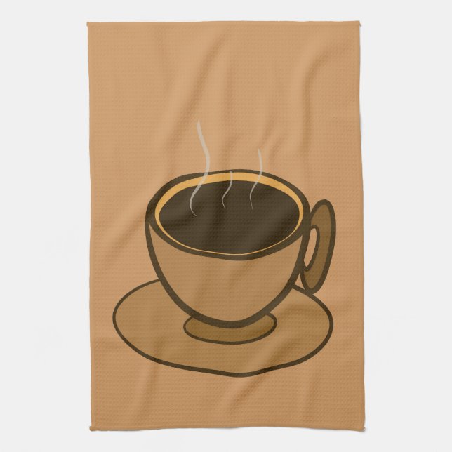 Paño De Cocina Moderno café café marrón de mediados de siglo (Vertical)