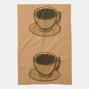 Paño De Cocina Moderno café café marrón de mediados de siglo