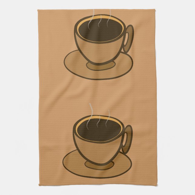 Paño De Cocina Moderno café café marrón de mediados de siglo (Vertical)