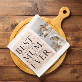 Paño De Cocina Moderno Collage Photo Pink Happy Mothers Day