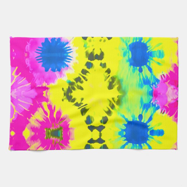 PAÑO DE COCINA MODERNO DISEÑO ABSTRACTO TIE-DYE (Horizontal)