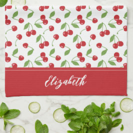 Paño De Cocina Moderno diseño de patrones de cerezas rojas