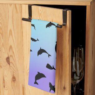 Paño De Cocina Moderno Gradiente de arco iris de ballena de tibur