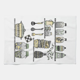 Paño De Cocina Moderno Ilustracion Boho Farmhouse Kitchen Shelf