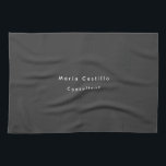 Paño De Cocina Moderno Minimalista negro elegante<br><div class="desc">Sencillo diseño negro,  moderno y minimalista. Esta plantilla se puede personalizar para satisfacer todas las ocupaciones profesionales.</div>