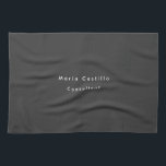 Paño De Cocina Moderno Minimalista negro elegante<br><div class="desc">Sencillo diseño negro,  moderno y minimalista. Esta plantilla se puede personalizar para satisfacer todas las ocupaciones profesionales.</div>