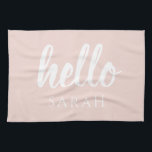 Paño De Cocina Moderno Pastel Pink Hello Y You Name<br><div class="desc">Moderno Pastel Pink Hello Y You Name</div>