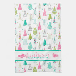 Paño De Cocina Moderno patrón Minimalista de árbol de Navidad Ver