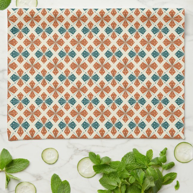 Paño De Cocina Moderno Sofisticado de mediados de siglo Atómico E (Doblado)