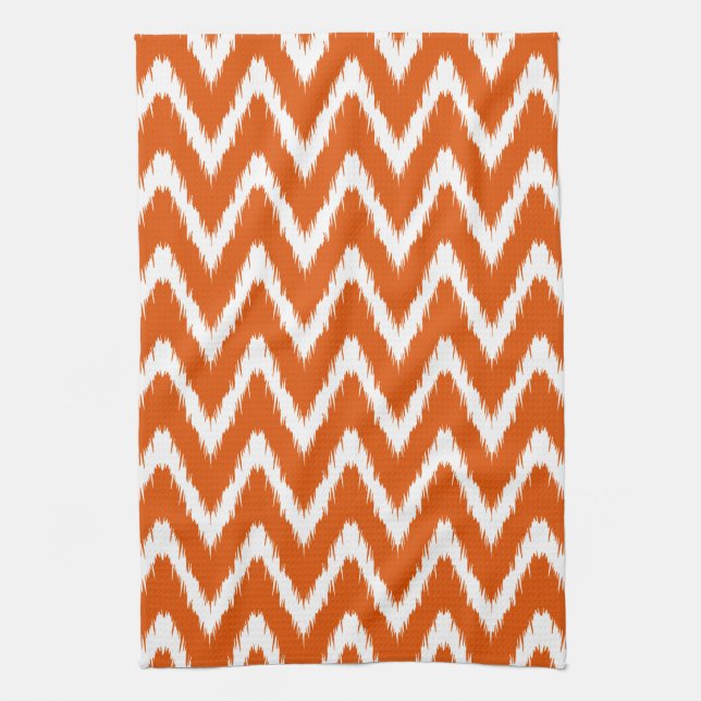 Paño De Cocina Modos asiáticos de Persimmon Ikat Chevrons (Vertical)