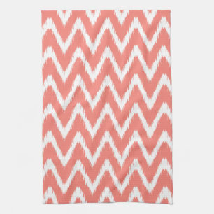 Paño De Cocina Modos asiáticos de salmón Ikat Chevrons