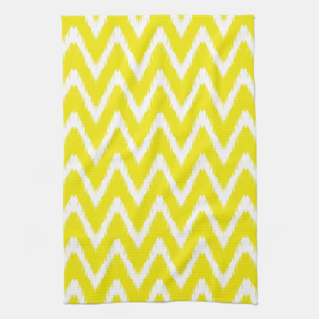 Paño De Cocina Modos dorados asiáticos Ikat Chevrons (Vertical)