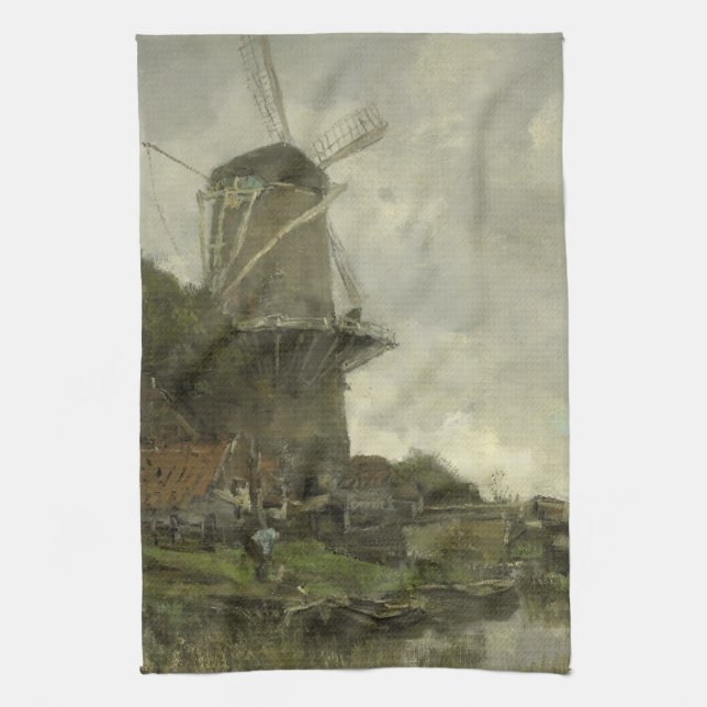 Paño De Cocina Molino de viento holandés, Jacob Maris (Vertical)