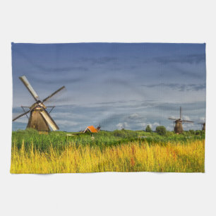 Paño De Cocina Molinoes de viento en Kinderdijk, Holanda, Países