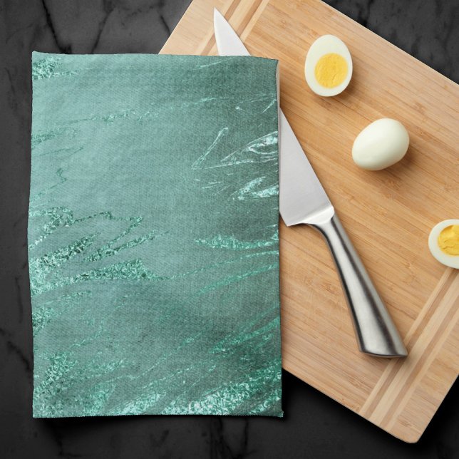 Paño De Cocina Molten Jade | Mármol de lujo verde esmeralda (Subido por el creador)