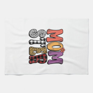 Paño De Cocina Momster Mamá Vintage Leopardo Cuadros Tipografía D