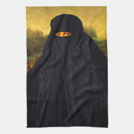 Paño De Cocina Mona Lisa oculta detrás de Burqa