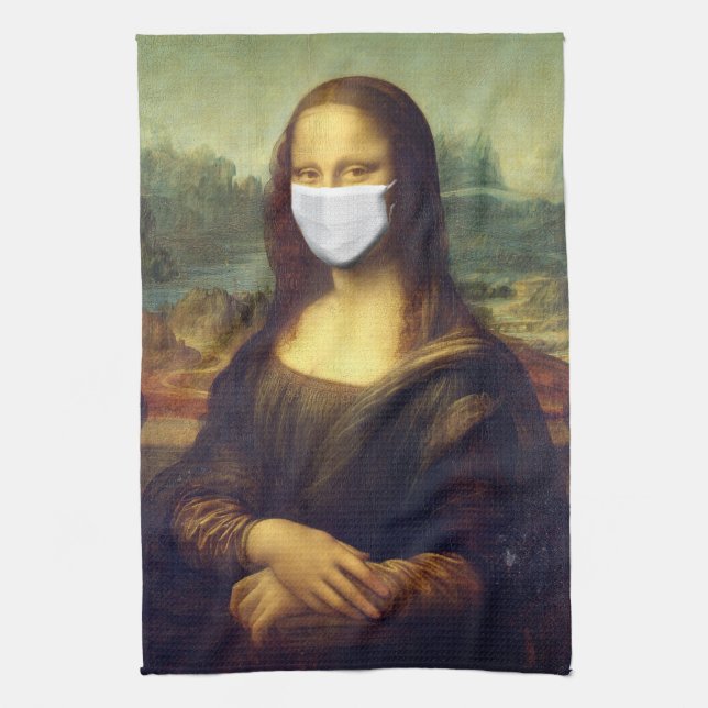 Paño De Cocina Mona Lisa Via Corona Virus (Vertical)