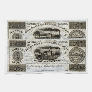 Paño De Cocina Moneda del ferrocarril canadiense de 1837