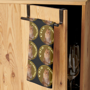 Paño De Cocina Monedas De Gato De Oro Con Gato De Ginger,