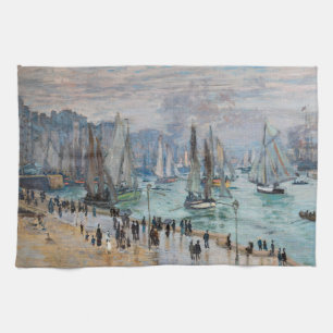 Paño De Cocina Monet - Barcos pesqueros salen del puerto, Le Havr