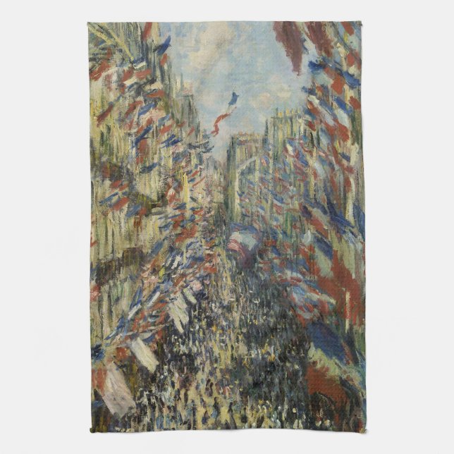 Paño De Cocina Monet celebra la calle Montorue de París (Vertical)