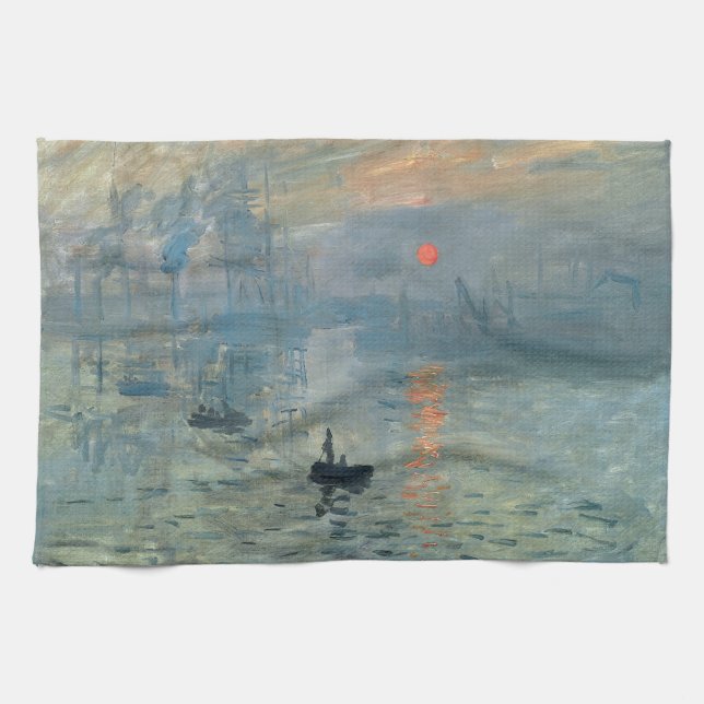 Paño De Cocina Monet Impression Sunrise Soleil Levant Painting (Horizontal)