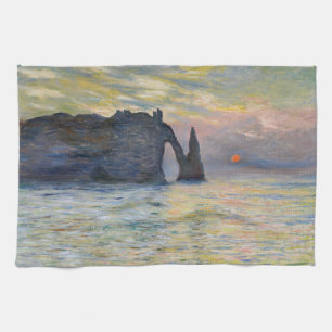 Paño De Cocina Monet - Manneport, acantilado en Etretat, Sunset