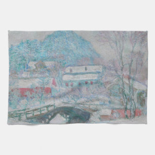 Paño De Cocina Monet - Noruega, aldea Sandviken en la nieve