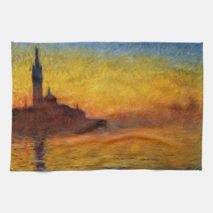 Paño De Cocina Monet Sunset Venecia Colorido Impresionismo Arte