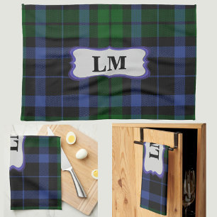Paño De Cocina Mongram Wallace Tartan Blue Green Sports & Kitchen