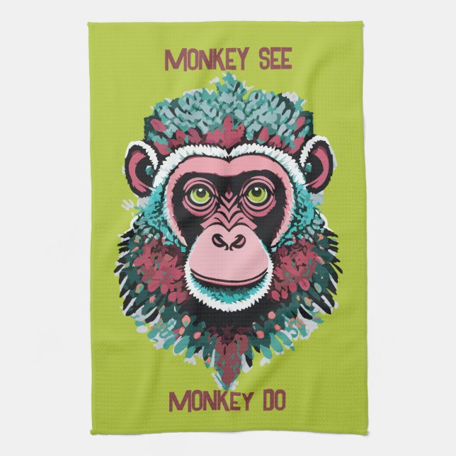 Paño De Cocina Monkey See, Monkey Do (Vertical)