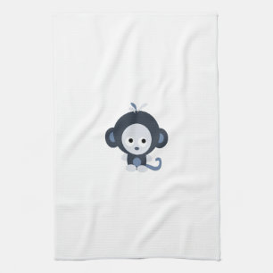 Paño De Cocina Mono Azul Bebé Lindo