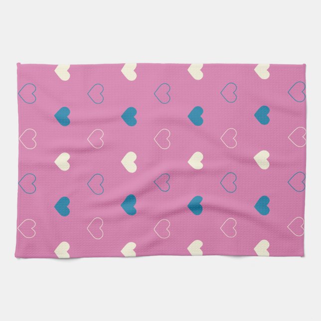 Paño De Cocina Mono de Patrón de Corazón Simple Lindo (Horizontal)