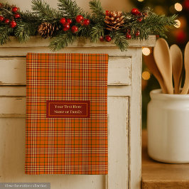 Paño De Cocina Monogram Kitchen Towel Rustic Autumn Plaid Design