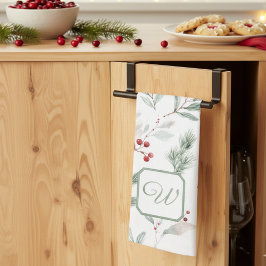 Paño De Cocina Monogram Winter Foliage Holiday