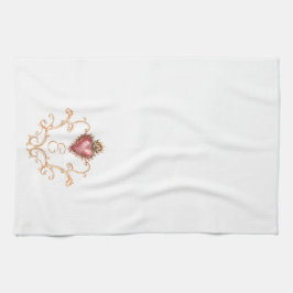 Paño De Cocina Monograma barroco del corazón sagrado