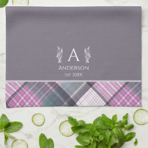 Paño De Cocina Monograma con nombre personal personalizado de col