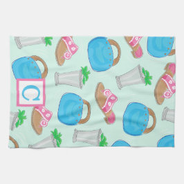 Paño De Cocina Monograma de adormidera de Derby Mint Julep