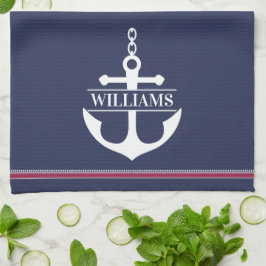 Paño De Cocina Monograma de anclaje personalizado
