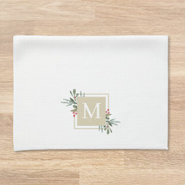 Paño De Cocina Monograma de Botánicas de Navidad