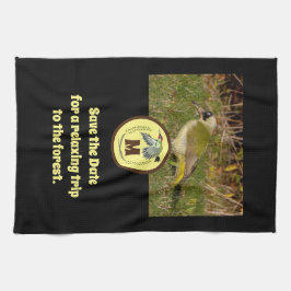 Paño De Cocina Monograma de carpintero verde volando